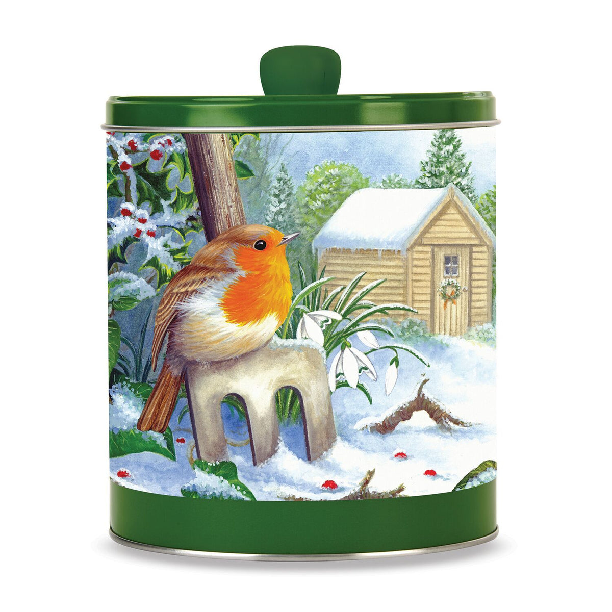 Grandma Wild's 300g Embossed Robin Chocolate Chip Biscuit Barrel