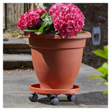 Greenkey 25cm Plastic Plant Caddies - TERRACOTTA - Old Railway Line Garden Centre