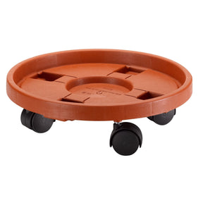 Greenkey 25cm Plastic Plant Caddies - TERRACOTTA - Old Railway Line Garden Centre