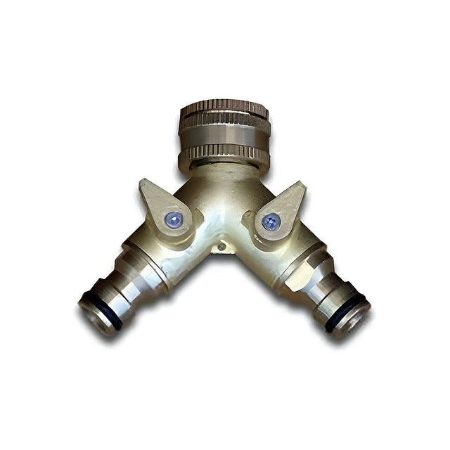 Greenkey Brass Hose Fittings (3/4" ‘Y’ Tap Connector with 1/2" Adaptor) - Old Railway Line Garden Centre