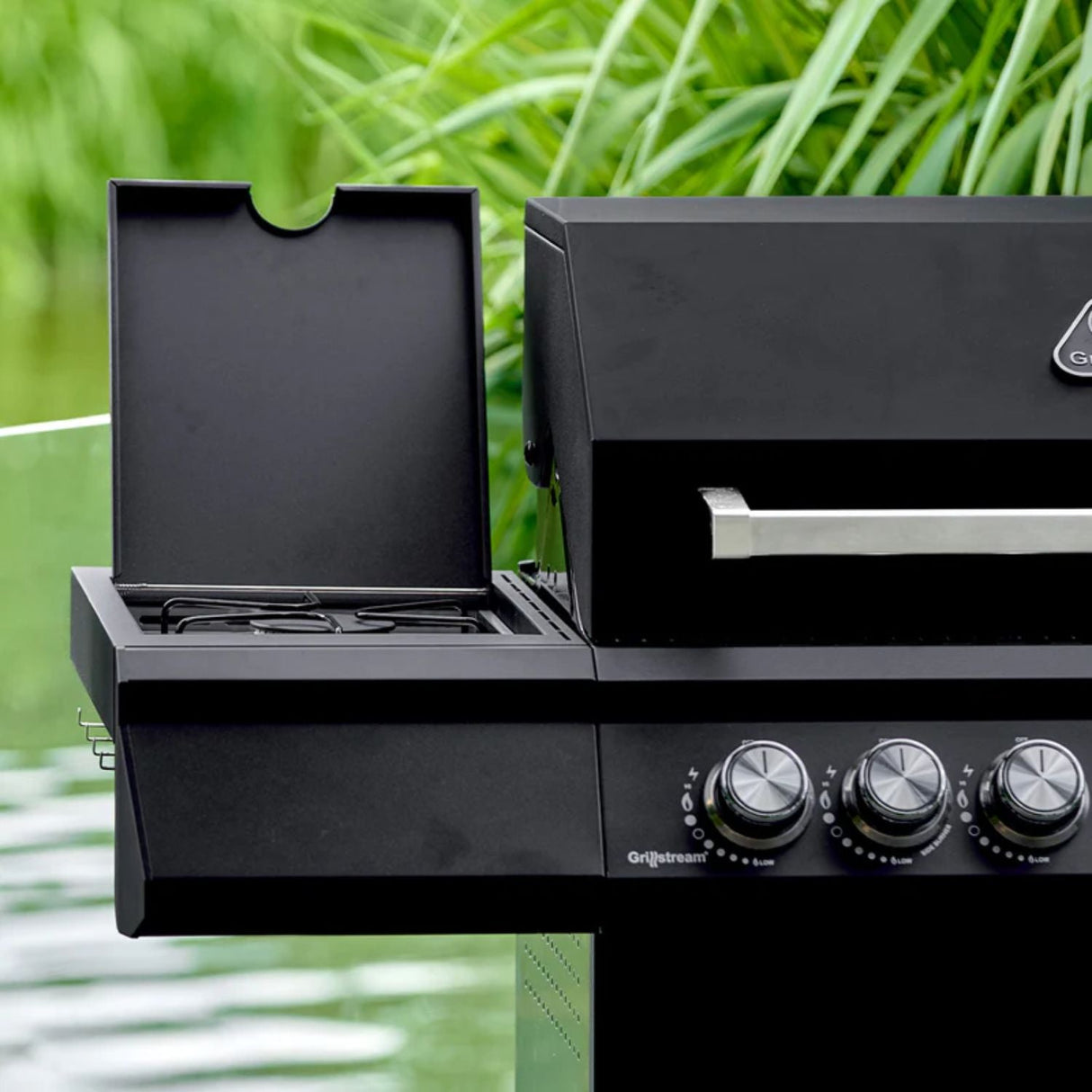 Grillstream Stealth 4 Burner Gas and Charcoal BBQ with Side Burner - Old Railway Line Garden Centre