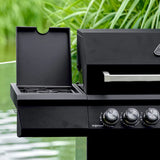 Grillstream Stealth 4 Burner Gas and Charcoal BBQ with Side Burner - Old Railway Line Garden Centre