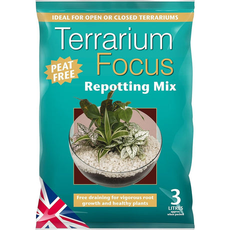 Growth Technology 3 Litres Terrarium Focus Repotting Mix Peat Free - Old Railway Line Garden Centre