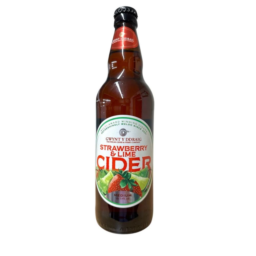 Gwynt y Ddraig Strawberry & Lime Cider - Old Railway Line Garden Centre