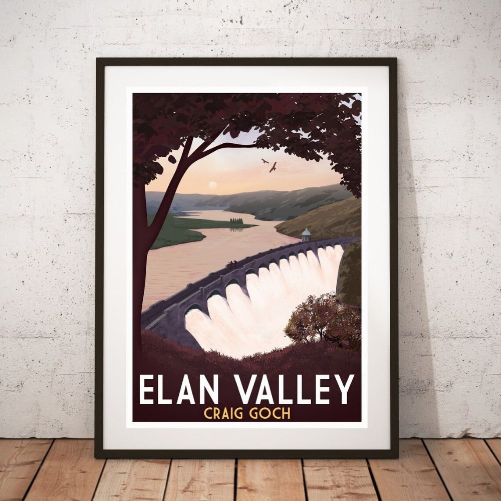 Hafod Hardware A3 'Elan Valley' Vintage Travel Tourism Print - By TLJ
