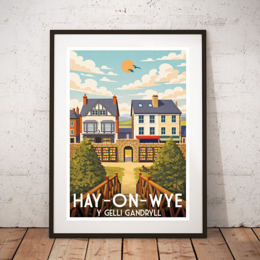 Hafod Hardware A3 'Hay-On-Wye' Vintage Travel Tourism Print - By TLJ