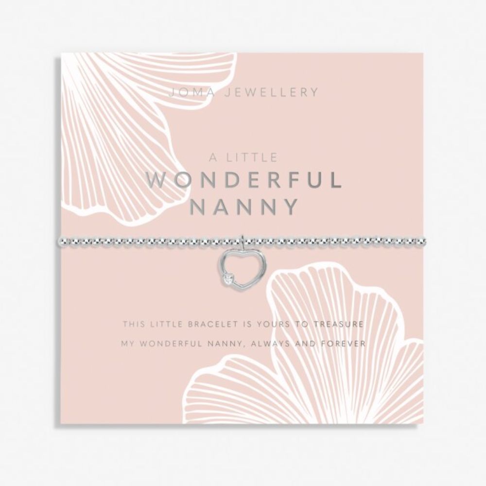 Joma Jewellery Grandmother A Little 'Wonderful Nanny' Bracelet In Silver Plating