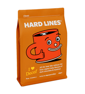 Hard Lines Coffee 250g Decaf Coffee Beans - Old Railway Line Garden Centre