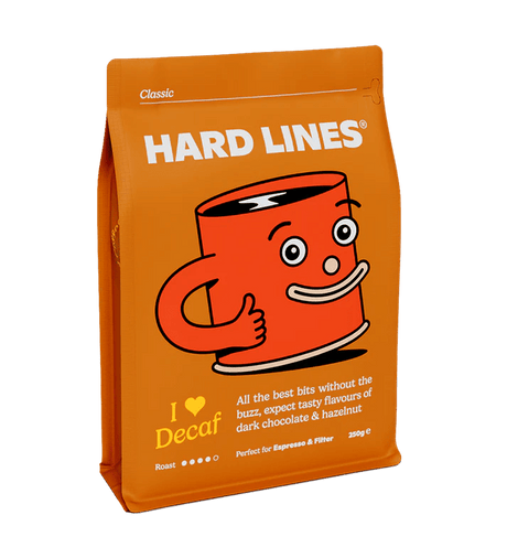 Hard Lines Coffee 250g Decaf Coffee Beans - Old Railway Line Garden Centre