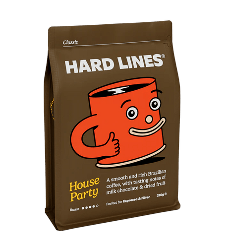 Hard Lines Coffee 250g House Party Coffee Beans - Old Railway Line Garden Centre
