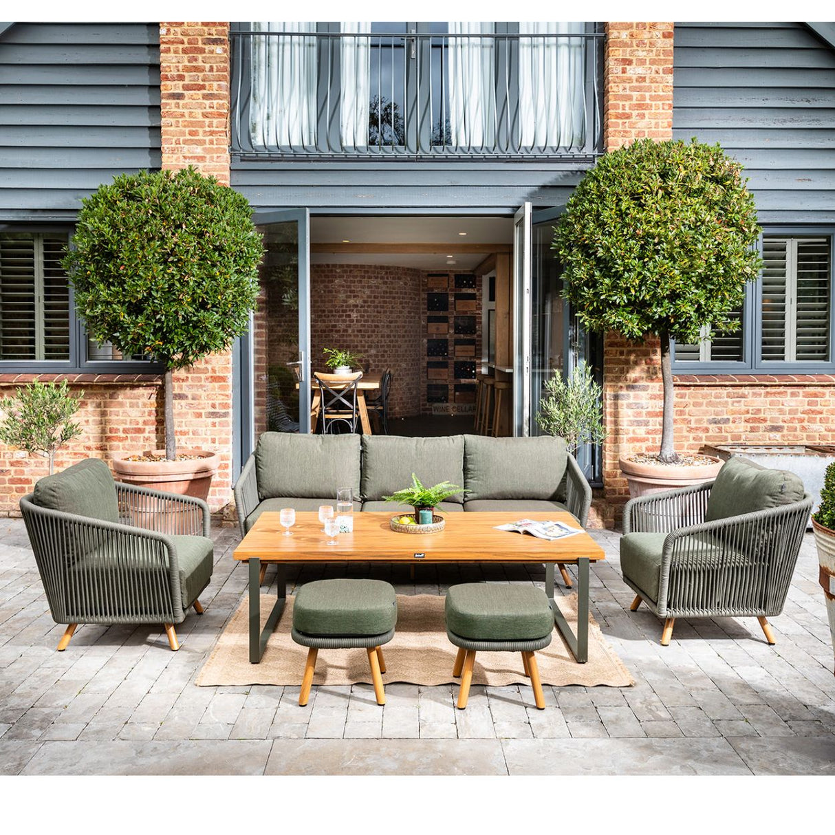 Hartman Eden 3 Seater Lounge Furniture Set - Moss Green