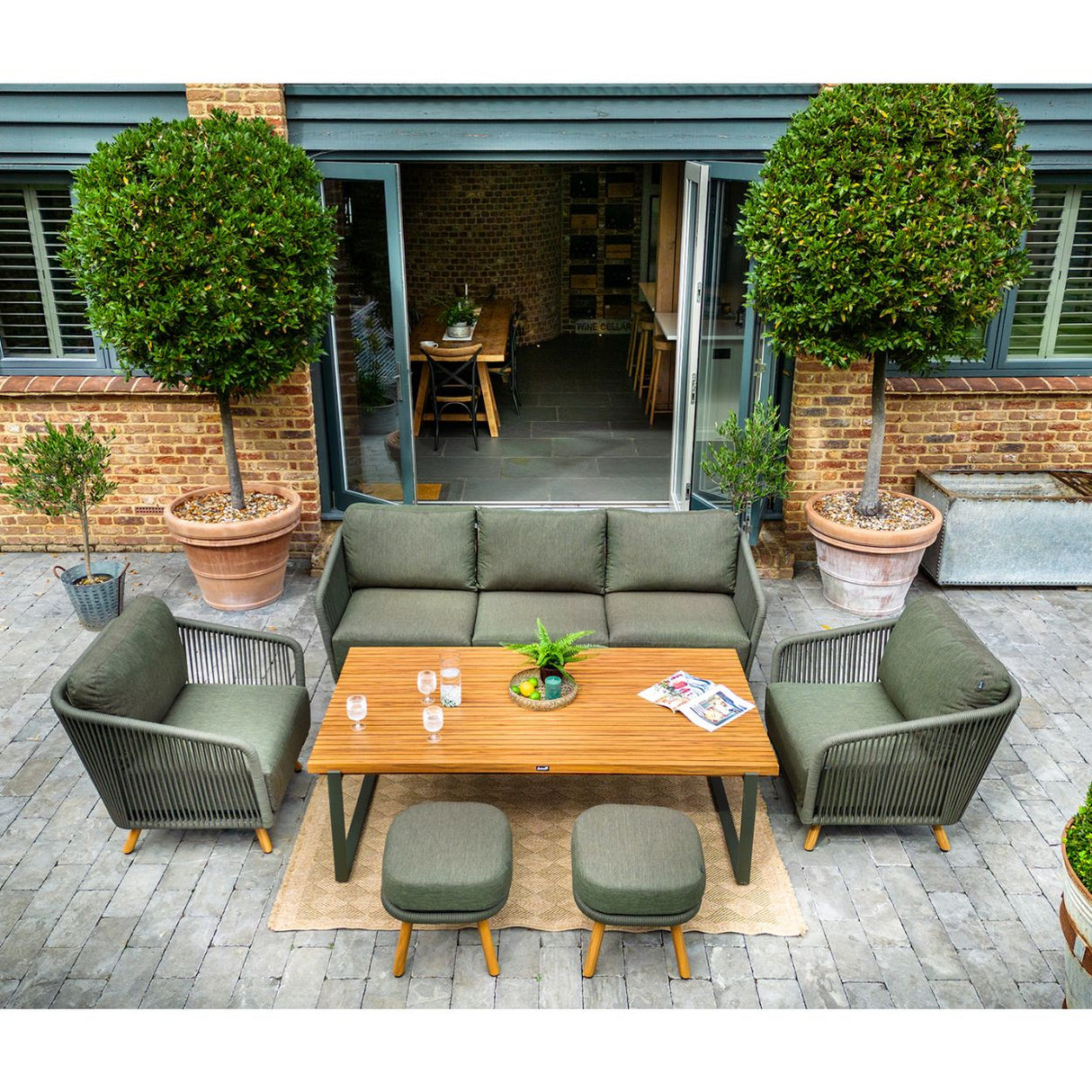 Hartman Eden 3 Seater Lounge Furniture Set - Moss Green
