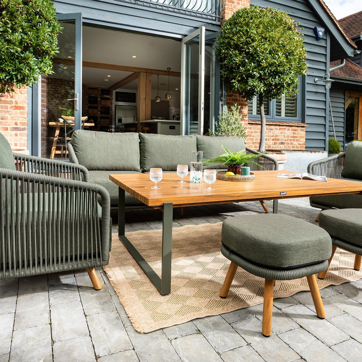 Hartman Eden 3 Seater Lounge Furniture Set - Moss Green