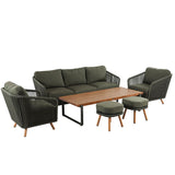 Hartman Eden 3 Seater Lounge Furniture Set - Moss Green