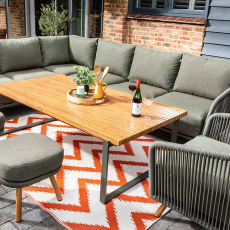 Hartman Eden Rectangular Casual Corner Dining Furniture Set - Moss Green - Old Railway Line Garden Centre