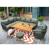 Hartman Eden Rectangular Casual Corner Dining Furniture Set - Moss Green