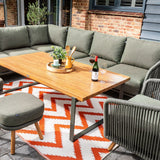 Hartman Eden Rectangular Casual Corner Dining Furniture Set - Moss Green