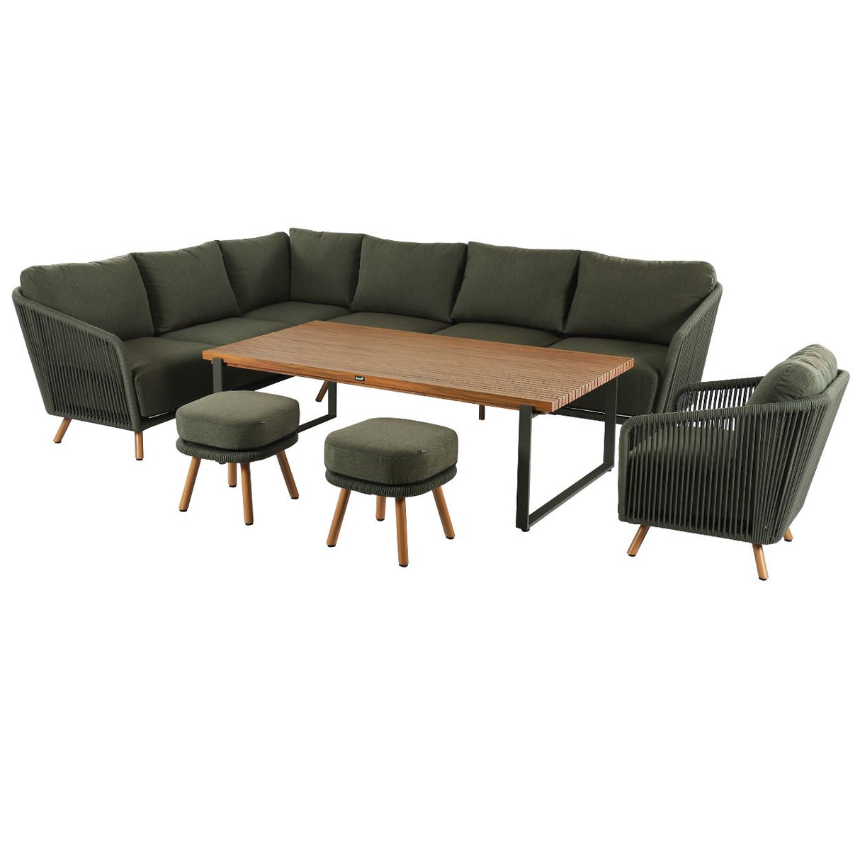 Hartman Eden Rectangular Casual Corner Dining Furniture Set - Moss Green