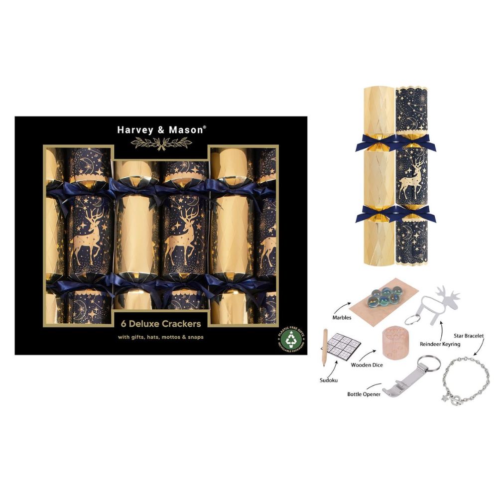 Harvey & Mason 6 Deluxe Constellation 13.5" Christmas Crackers