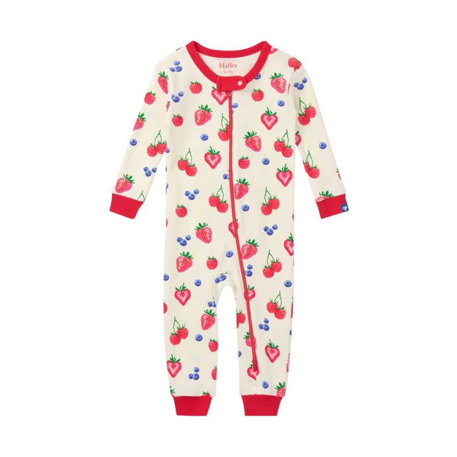 Hatley Baby Summer Berries Cotton Sleeper Romper - Age 0-3 Months - Old Railway Line Garden Centre