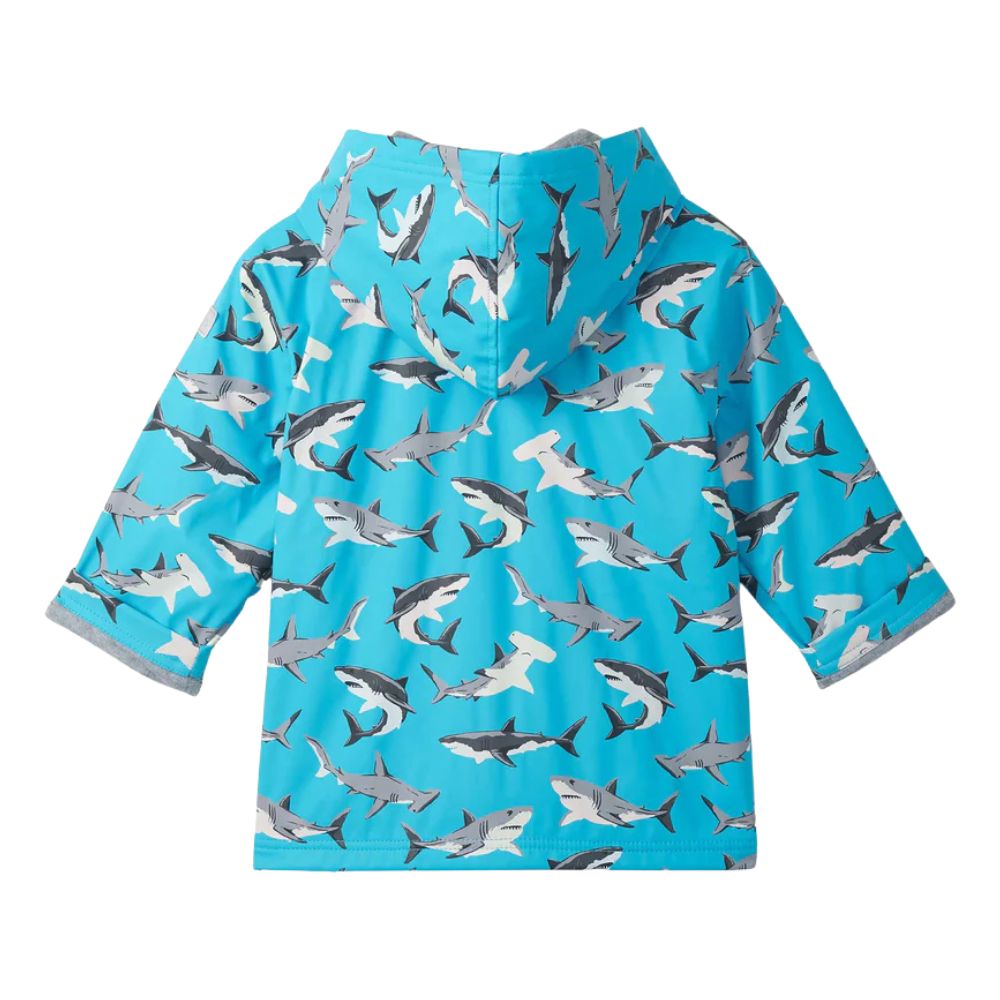 Hatley Colour Changing Shark Party Zip-Up Raincoat - Age 3