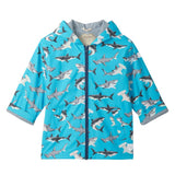 Hatley Colour Changing Shark Party Zip-Up Raincoat - Age 2