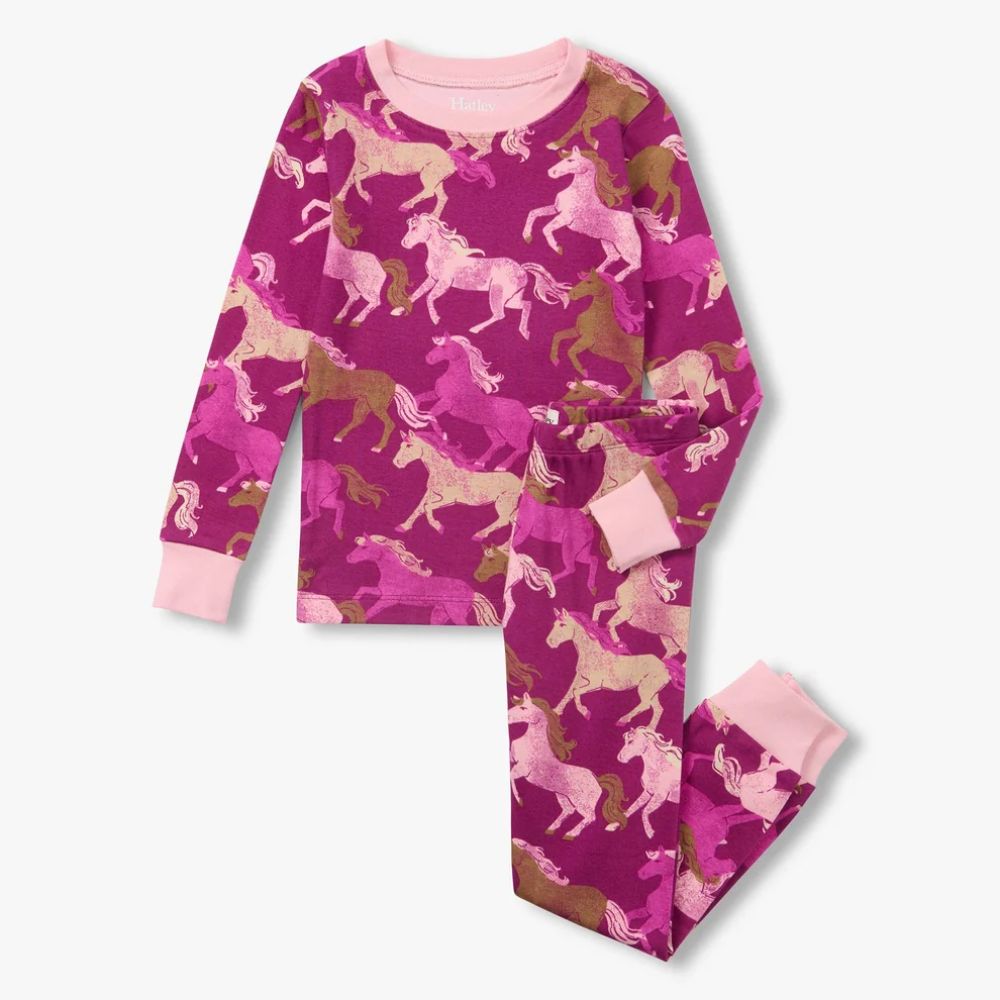 Hatley Girls Galloping Horses Cotton Pyjama Set 6T