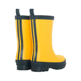 Hatley Kids Yellow & Navy Matte Wellie Boots - Size 1 - Old Railway Line Garden Centre
