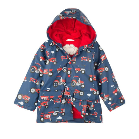 Hatley Red Farm Tractors Raincoat - Age 2 - Old Railway Line Garden Centre