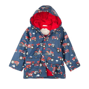 Hatley Red Farm Tractors Raincoat - Age 5 - Old Railway Line Garden Centre