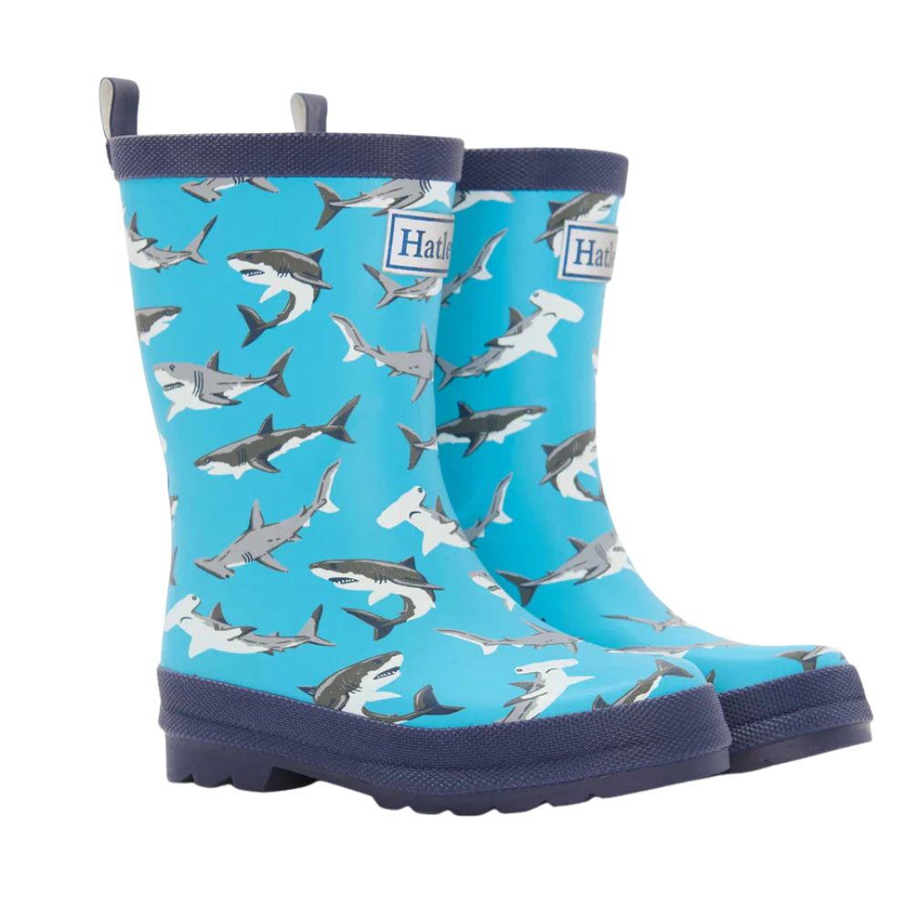 Hatley Shark Party Matte Toddler Wellies - Size 9