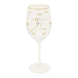 Hearts Design 21st Birthday Wine Glass - Old Railway Line Garden Centre