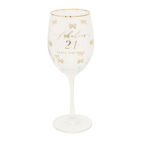 Hearts Design 21st Birthday Wine Glass - Old Railway Line Garden Centre