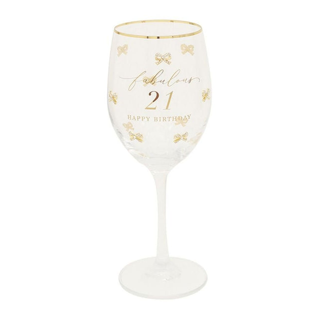 Hearts Design 21st Birthday Wine Glass - Old Railway Line Garden Centre