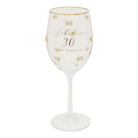 Hearts Design 30th Birthday Wine Glass - Old Railway Line Garden Centre