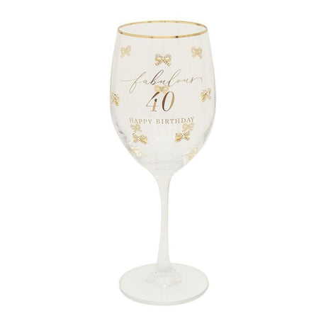 Hearts Design 40th Birthday Wine Glass - Old Railway Line Garden Centre