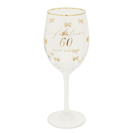 Hearts Design 60th Birthday Wine Glass - Old Railway Line Garden Centre