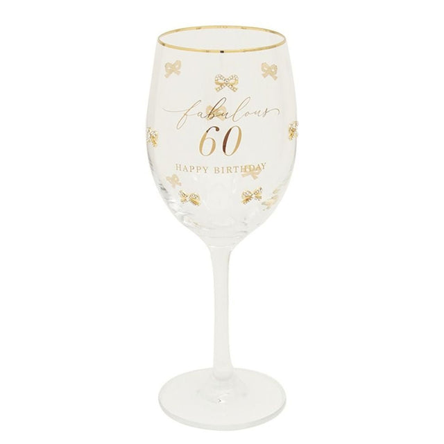 Hearts Design 60th Birthday Wine Glass - Old Railway Line Garden Centre