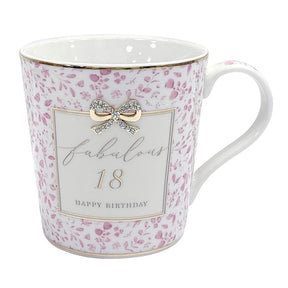 Hearts Design 9cm 18th Fabulous Birthday Mug - Old Railway Line Garden Centre