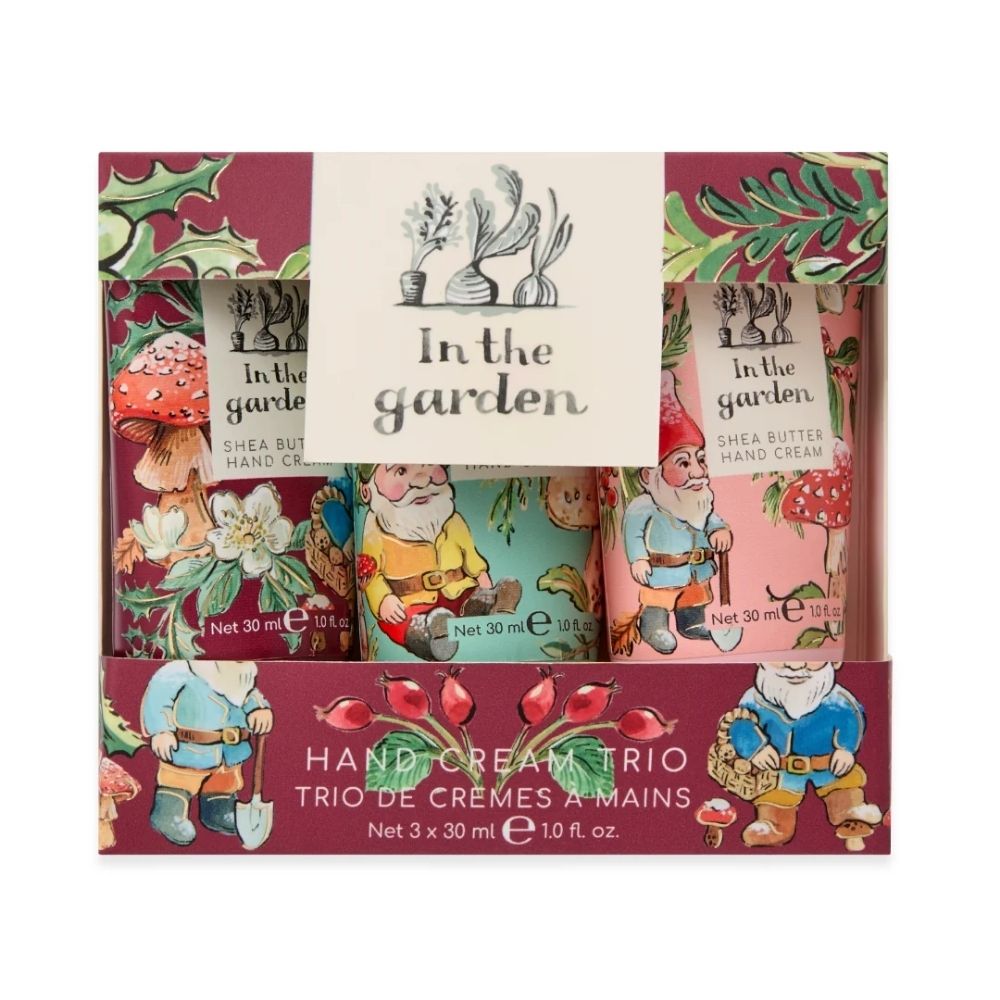 Heathcote & Ivory In The Garden Garden Gnomes Hand Cream Trio