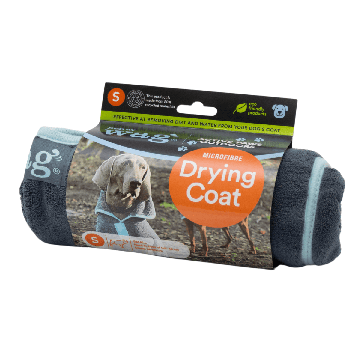 Henry Wag Microfibre Drying Coat - Small - Grey