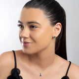 Henryka Classic Teardrop Necklace in Silver and London Blue Topaz