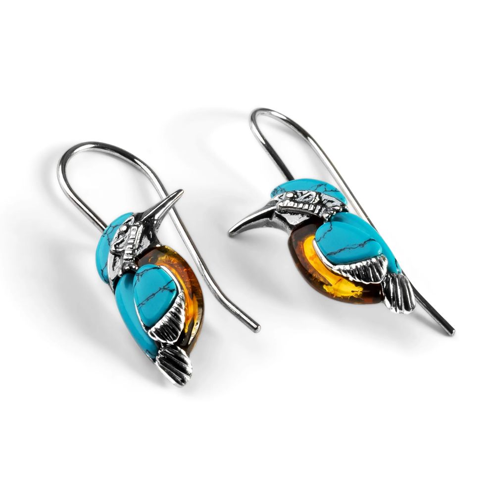 Henryka Kingfisher Hook Earrings