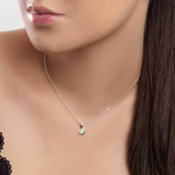 Henryka Round Charm Necklace in Silver and Ethiopian Opal
