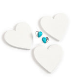 Henryka Silver & Turquoise Miniture Heart Stud Earrings