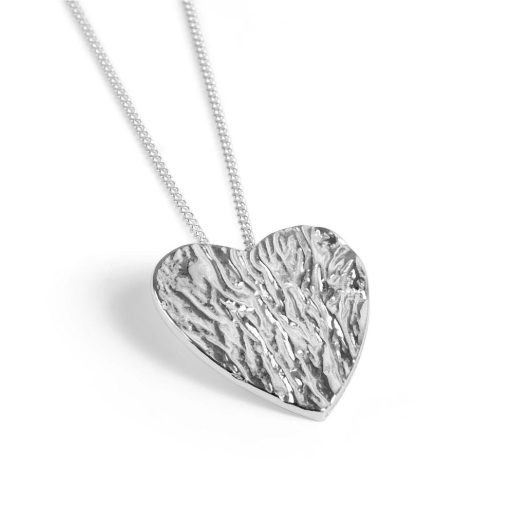 Henryka Simple Textured Heart Necklace