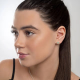 Henryka Small Round Stud Earrings in Silver and Ethiopian Opal