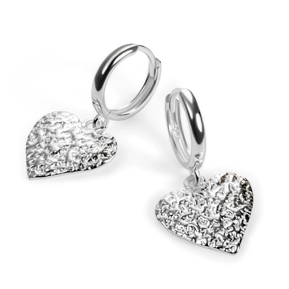 Henryka Textured Heart Hoop Earrings