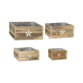 Hogewoning 14cm Natural Wood Flower Planter - 361443 - Old Railway Line Garden Centre