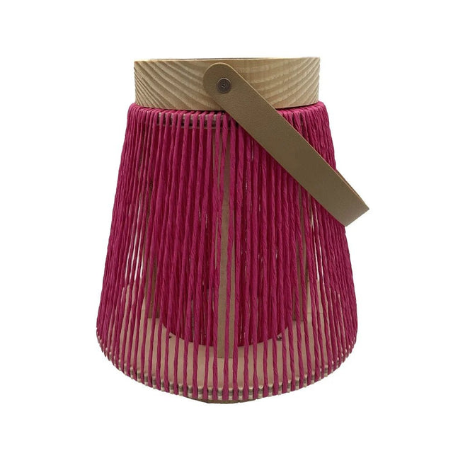 Hogewoning 23cm Natural/Pink Desamparados Lantern - 364062 - Old Railway Line Garden Centre